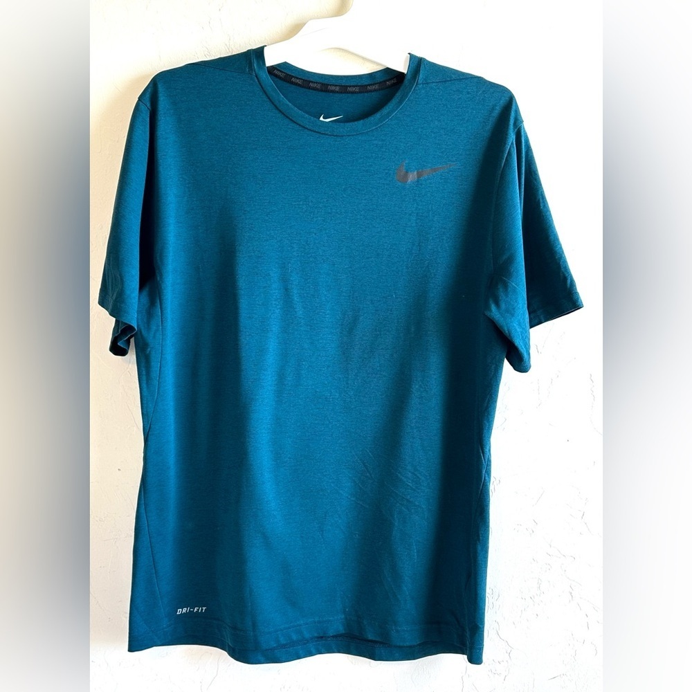 Nike Men's Teal Blue/Green Dri-FIT Athletic Short Sleeve Active Tee Sz L
